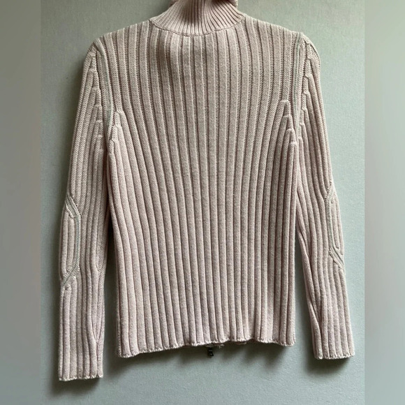 Funsport Y2K ribbed high neck  full zip wool blend sweater cardigan Sz S - Picture 2 of 7